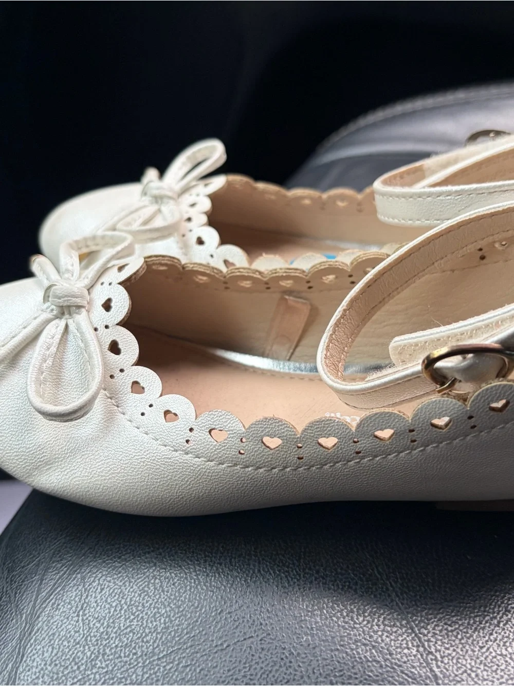 Self Esteem White Girls Mary Jane Flats with Bow